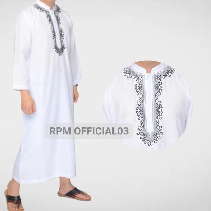 New Gamis Jubah Muslim Pria Dewasa Mesir Tanpa Kerah Lengan Panjang Berkualitas Premium Original Ser