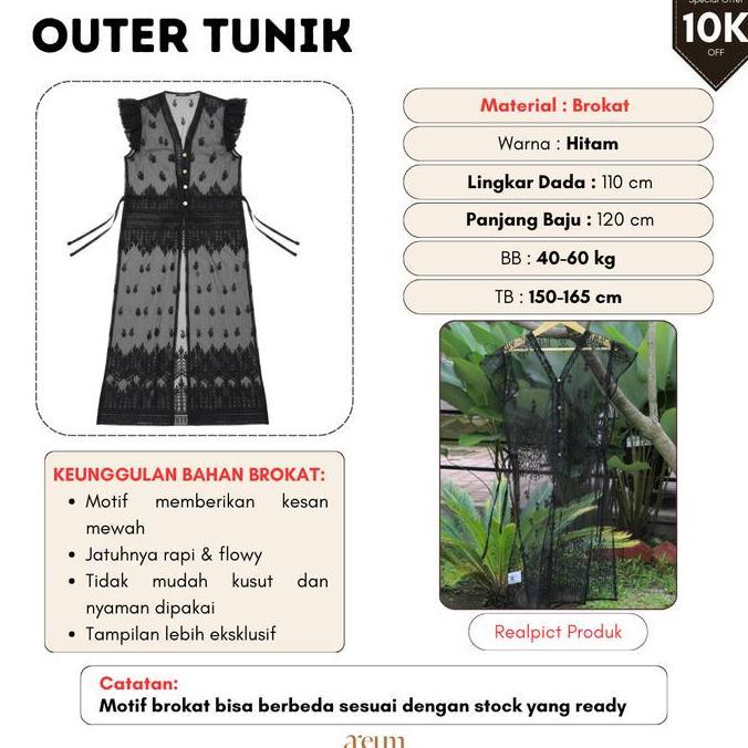 NEW 501 One Set Outer Tunik Brokat Setelan Rok - Outer Tunik + Rok Tutu + Manset - OOTD Lebaran & Ko