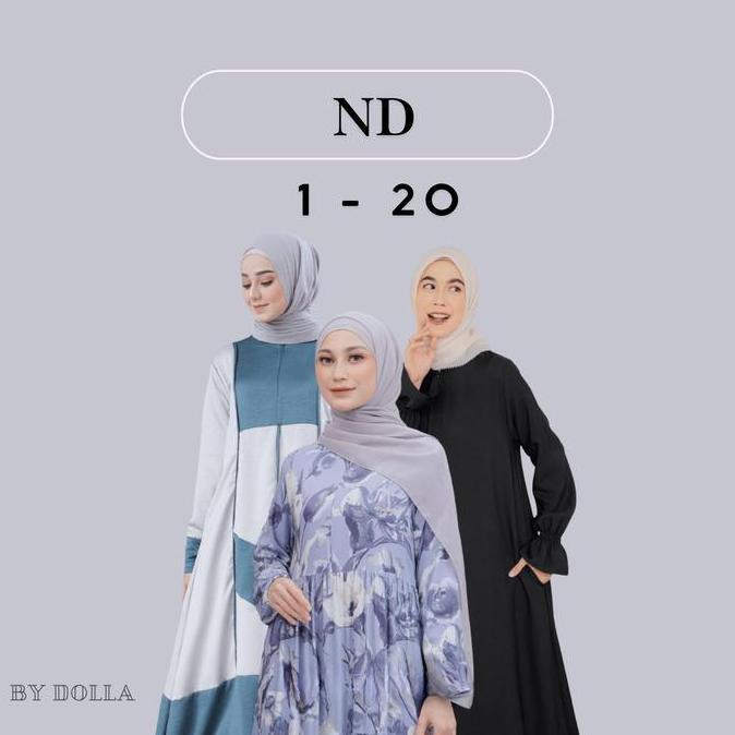 By Dolla - ND 1-20 - Baju Kemeja Atasan Gamis Muslim Wanita Harian Formal