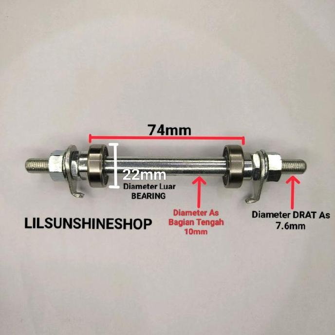 As Axle Hub Depan Khusus BEARING 608 Mur Kunci 13 Sepeda Anak BMX Mini City Bike