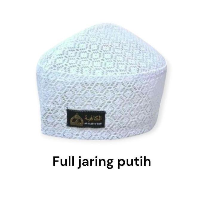 New grosir isi 20 PECI KOPIAH JARING MOTIF FULL AC Songkok Dewasa Hitam Putih Nyaman Muslim Haji