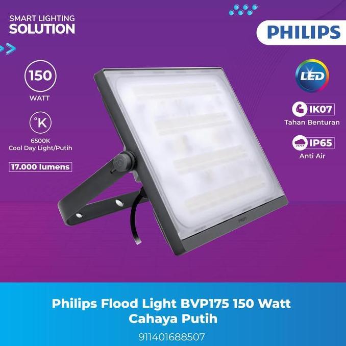 Lampu Sorot LED Philip 150W Cahaya Putih Lampu Tembak Floodlight BVP175 Philips