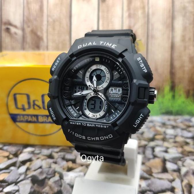 Q&Q QQ Analog Digital Jam Tangan Pria Hitam GW81J001Y Original