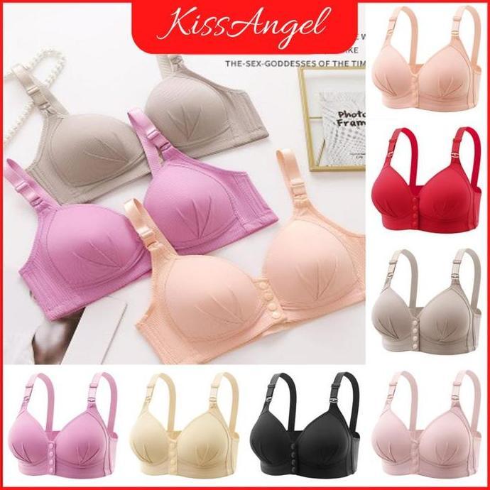 Promo Bra Jumbo Kait Depan Bh Menyusui Big Size Wanita Tanpa Kawat Ukuran Besar Kancing Cod