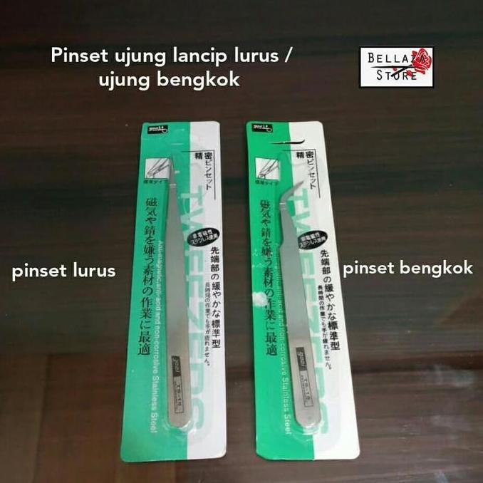 Pinset Jarum / Pinset Lurus Ujung Lancip / Pinset Bulu Mata