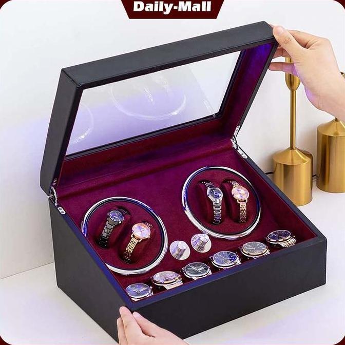 ZASSAT Watch Winder Automatic / Watch Winder Pemutar Jam / Tangan Otomatis Winder Watch 4+6