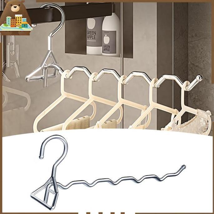 ARTHIONE Hanger Pakaian 5 Lubang Portable Multifungsi Rak Baju Lipat Pengering Serbaguna Gantungan P