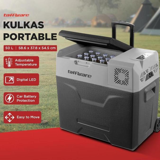 DAXZI Kulkas Portable 50L Liter Mobil Cooler Box Fridge Freezer Pendingin Car 45W 220V CX50