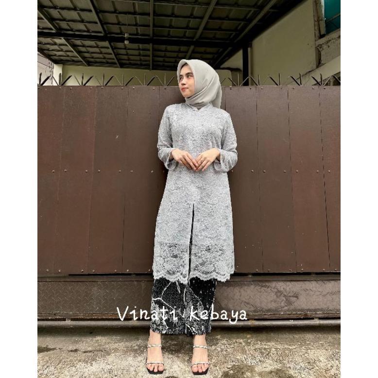 DISKON STELAN DAN ATASAN KEBAYA BROKAT TUNIK SANGHAI/KEBAYA SERAGAMAN/KEBAYA PESTA