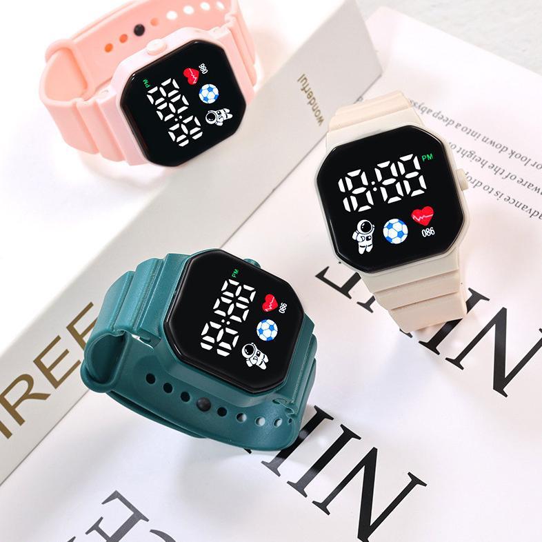 Hemat Littlefeliz Ja08 Jam Tangan Led Digital Pria Wanita Rubber Electronic Fashion Couple Anak Rema