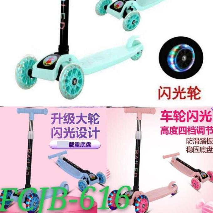 Scooter otopet anak roda rem lipat nyala fun bike sepeda skuter