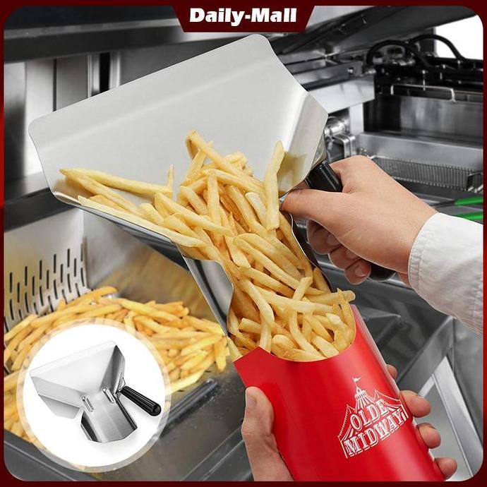 ZASSAT Peralatan Dapur Toko Ayam Goreng / Sendok Kentang Goreng Stainless / Corong Kentang Goreng