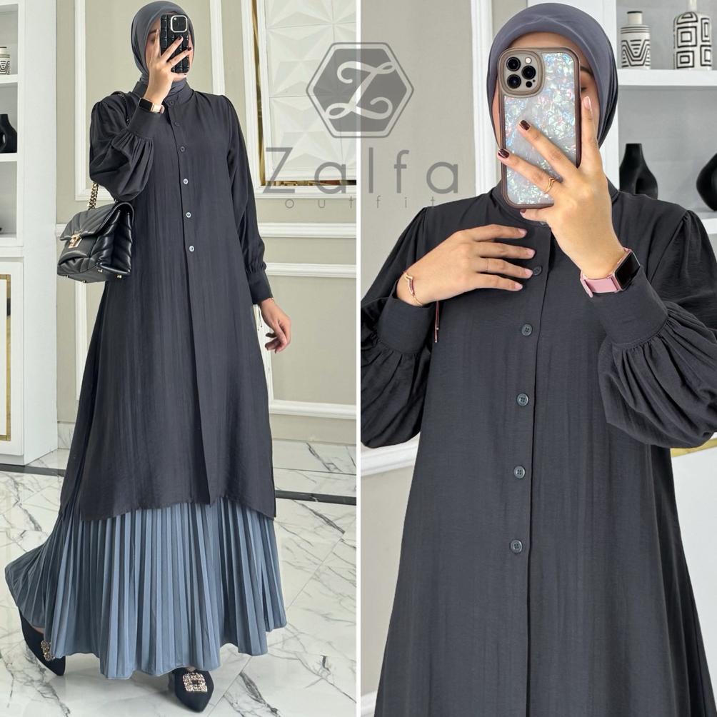 ORIGINAL LIZZA Tunik by ZALFA OUTFIT / Tunik Wanita Polos Polo Linen Premium