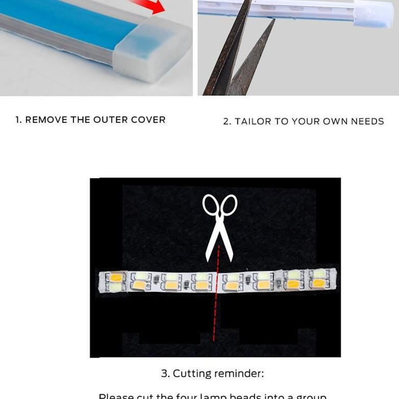 ZEVARYNA 2PCS LAMPU ALIS LAMPU ALIS RUNNING 2 MODE LAMPU ALIS RUNNING 30CM LED LAMPU ALIS MOTOR MOBI