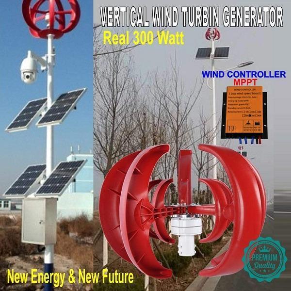PLTB Generator Wind Turbine Vertical 300W Turbin Angin / Turbin Angin