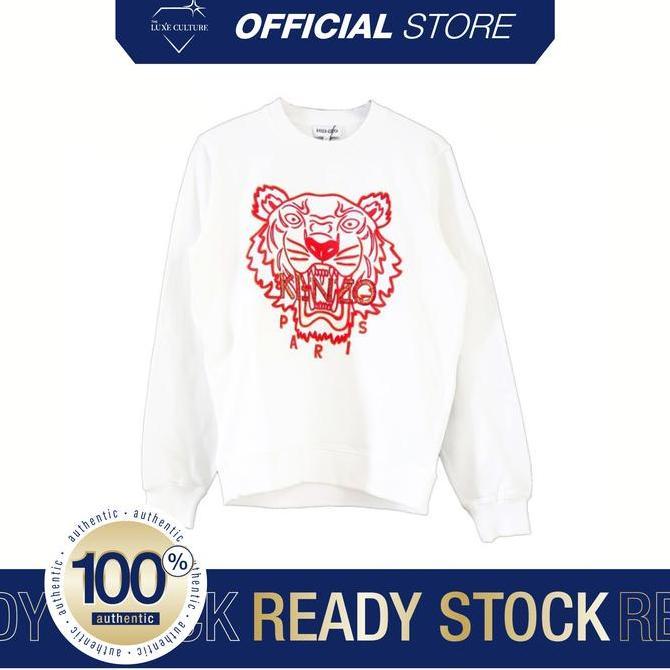Kenzo Tiger Red White Crewneck / Cewneck Branded Original