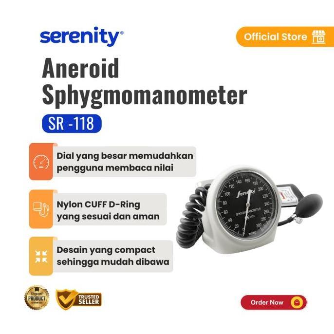Errozishop - Serenity Tensimeter Manual Sr-118 | Alat Tensi Darah Manual | Aneroid Tensi Darah