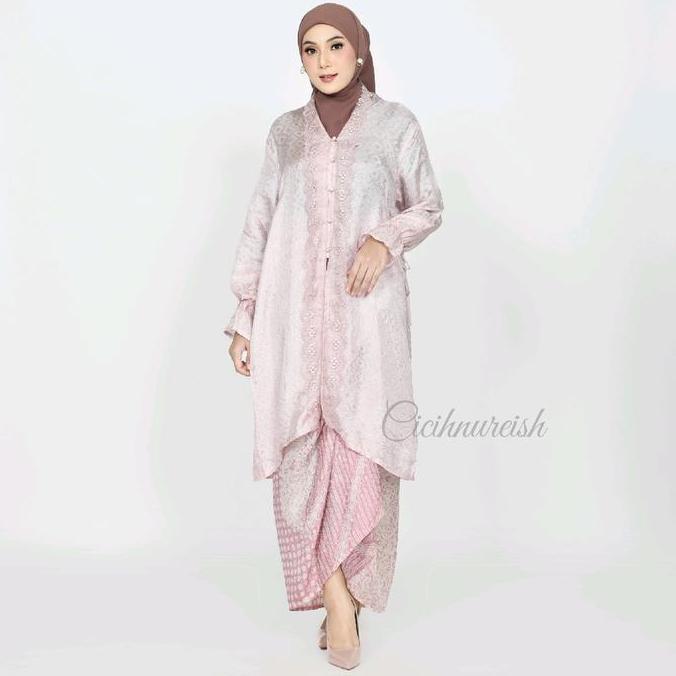 PALING LARIS Kaluna tunik kebaya batik viscose modern, atasan kebaya polos rok lilit batik Wisuda re