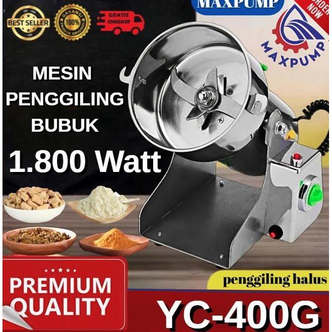 ARUMKIKI_VARIAN - MAXPUMP YC-400G MESIN PENGGILING 400 GRAM TEPUNG OBAT HERBAL & BUMBU KERING PREMIU