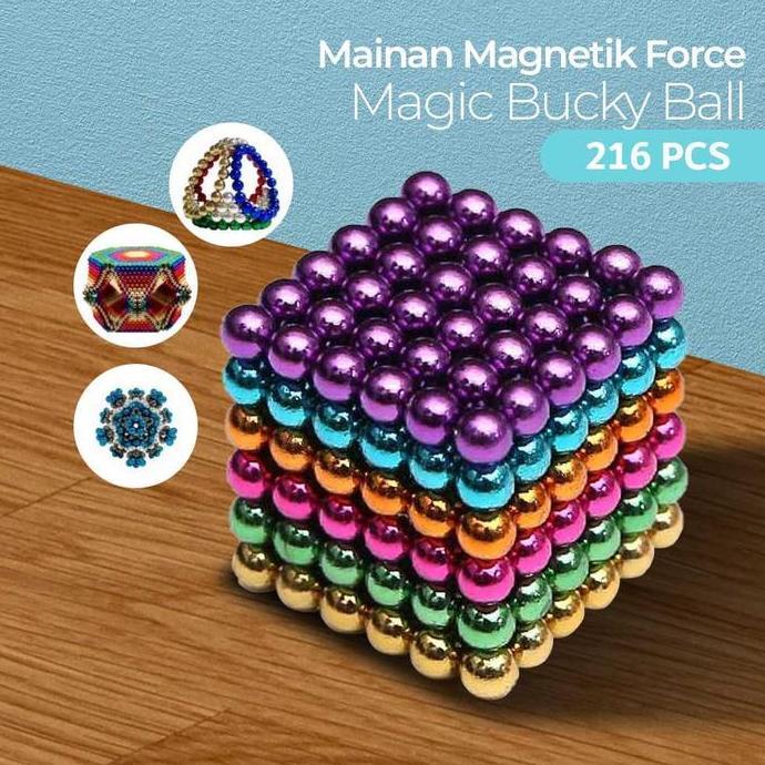 4jamstore - magnet ball 3mm - 216 pcs | mainan puzzle magnetik kreatif & anti stres dewasa | magic c
