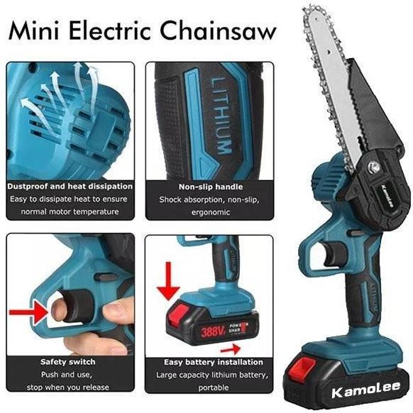 Gergaji Cordless Mesin Kayu Lithium Rantai Elektrik Ringkas Genggam Pemotong