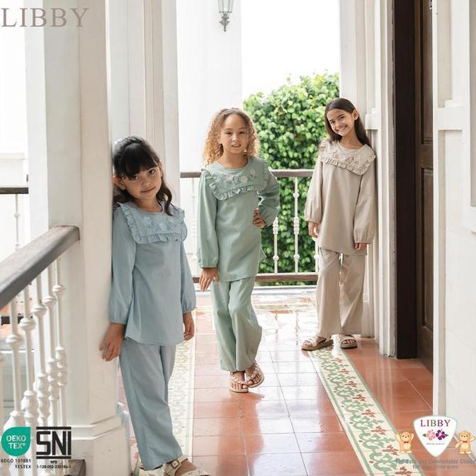 [TOMS] [Tunik Anak] LIBBY (1stel) NAURA SET | Stelan Tunik Baju Muslim Anak Perempuan 9bulan - 14tah