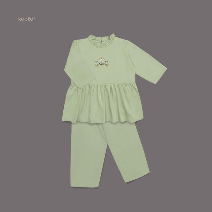 MD - (Size 6 - 10Tahun) Keola Setelan Anak Perempuan Chanderi Tunik Set Dress Gamis / Baju Tunik ana