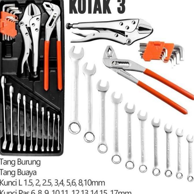 REAIM Tool Kit 85 Pcs, Tool Box Perkakas, Kunci Sok Set, Pekerjaan Mobil, Tool Box Set Alat Bengkel,