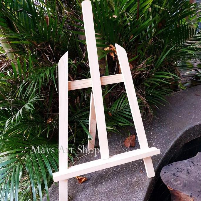 Easel Kayu Kanvas Lukis Sedang 65 cm dan 50cm Stand Penyangga / Standing Bingkai Canvas Foto Dekor B