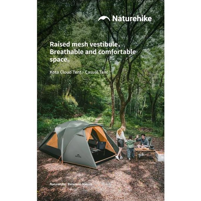 Tenda Camping Naturehike Kota Cloud CNK2550WS018 Tenda Hiking Besar Double Layer Kemah 8 Orang Frame