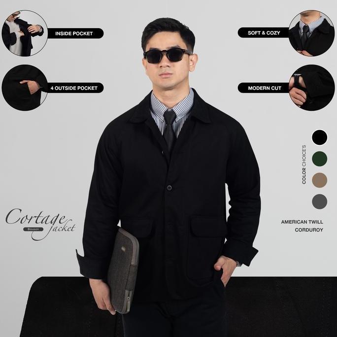 Jaket Polos Pria Kerah Corduroy WOODCUTTER Cortage Blouson Jacket Work Multi Pocket Outer American T