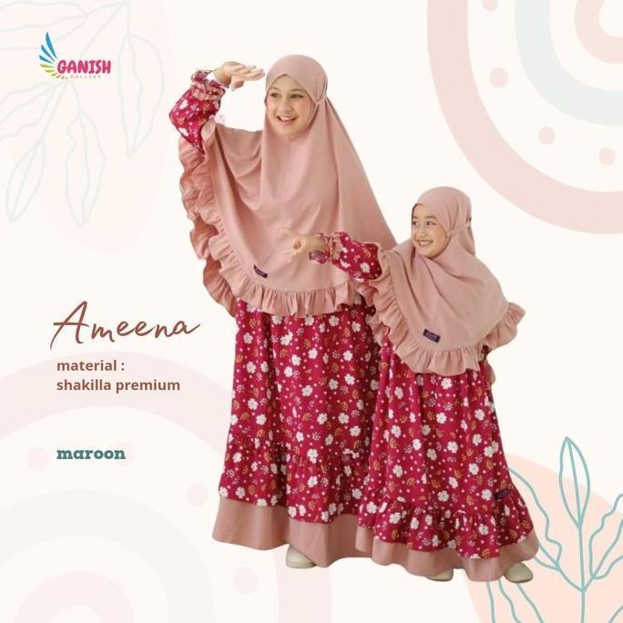 Gamis Anak Perempuan Baju Muslim Set Hijab Syari Remaja Couple Bayi Balita  1 2 3  Remaja 12 13  14 