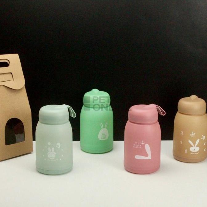 Botol/ Tumbler Rabbit Kemasan Box Rustic/ Kraft Polos