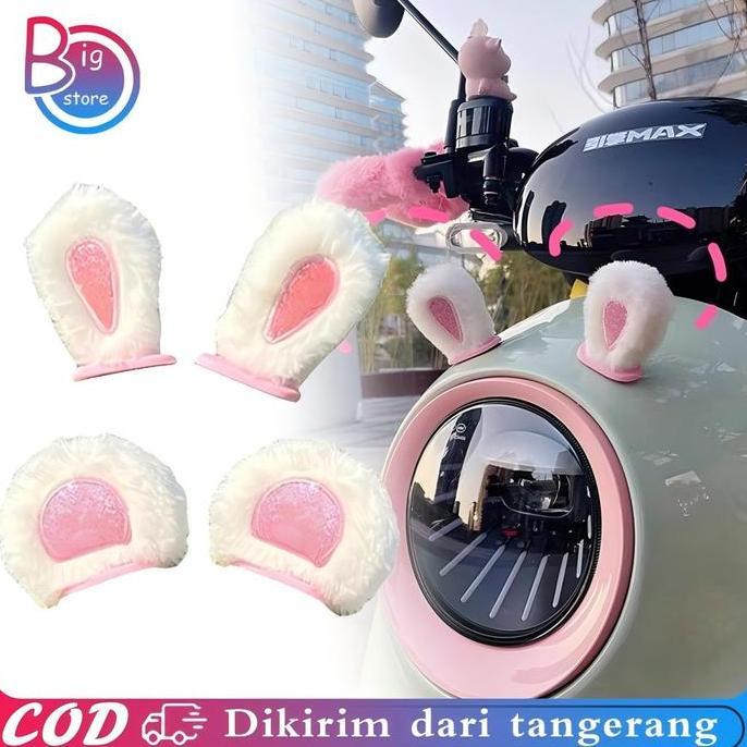 REDDAR Sepasang Aksesoris Telinga Sepeda Listrik Mobil Kuping Sepeda Listrik Ornament Aksesoris Sepe