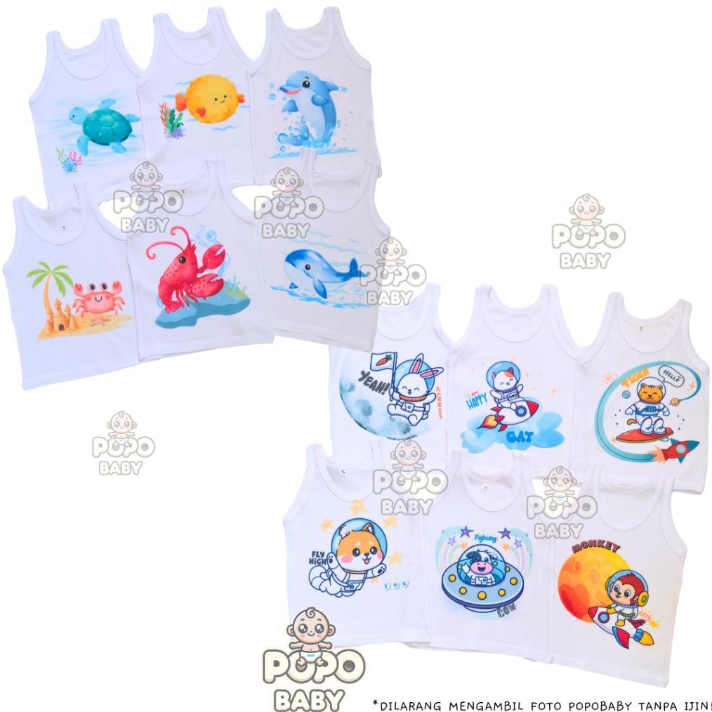 Diskont Kaos Dalam Bayi/ Singlet Bayi Motif Karakter Perempuan/ Laki Pertama Di Shopee