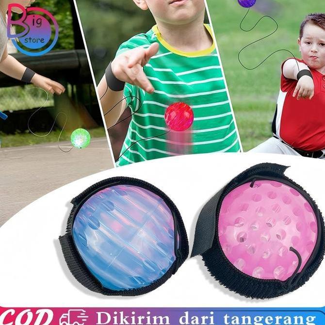REDDAR Mainan Lempar Bola LED Mainan Bola Karet Mainan Anak Bola Lempar Mainan Bola Pantul Lampu Kil