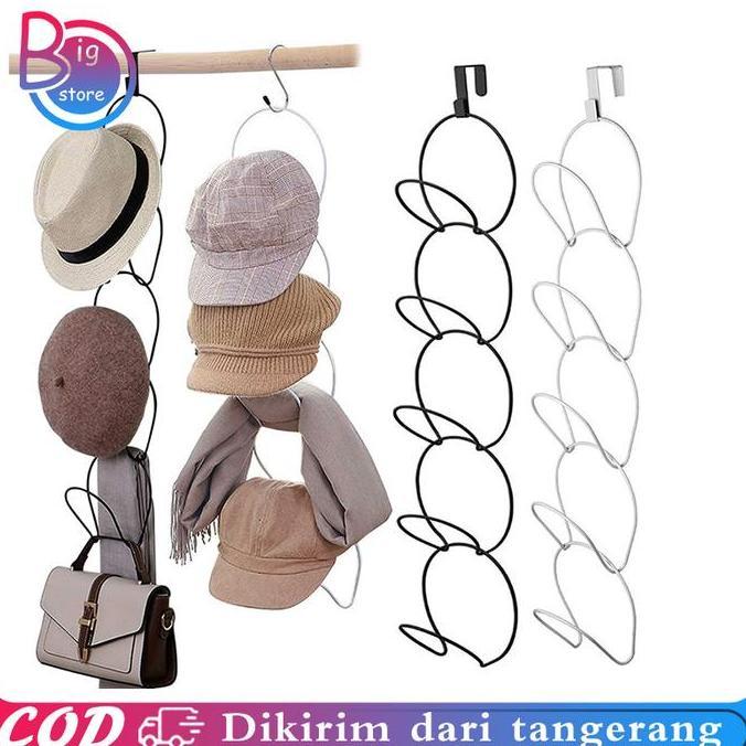 REDDAR Rak Topi Gantung Multifungsi Gantungan Hijab Rak Gantung Cap Organizer Rak Gantungan Topi Din