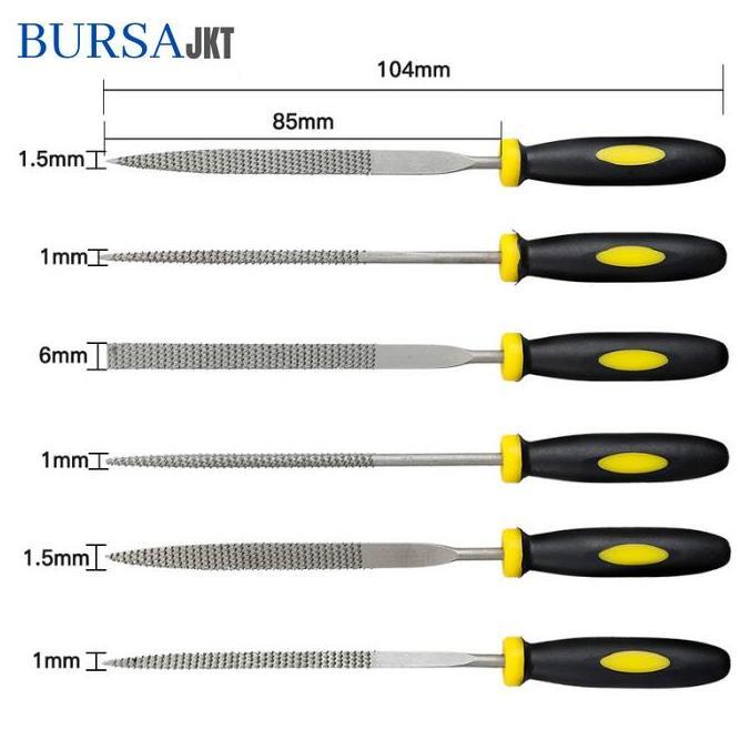 OVMIDEX ALAT KIKIR BESI / MINI FILES SET 6IN1 3 - 5 INCH kikir  baja