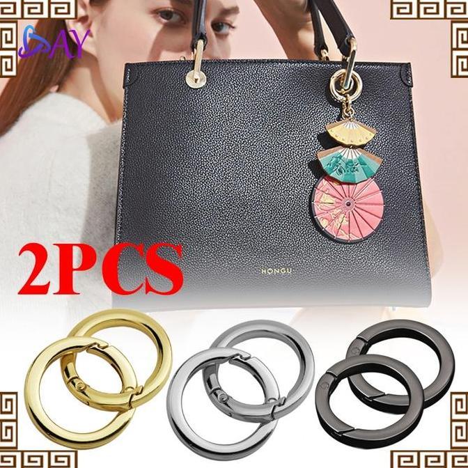 JARAGGE 2pcs/Set Ring O Buka Pengait Tas Besi Tebal Premium Besi Tas Untuk Kaitan Pengait Tali Tas 2