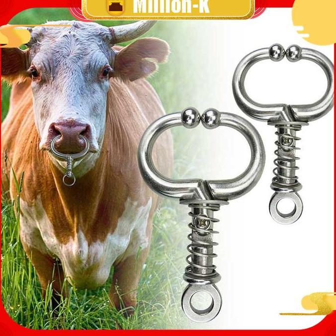 VIRYEOU Penjepit Hidung Sapi Peternakan Sapi Besar Hidung Stainless Steel PROTOK