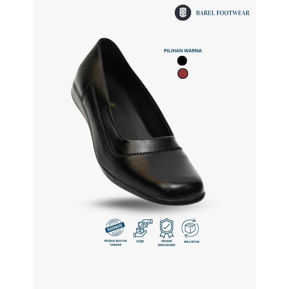 Termurah Barel Flat Sepatu Kerja Wanita Hitam Flat Shoes Elegan Nyaman Dipakai Seharian | Sepatu Kan