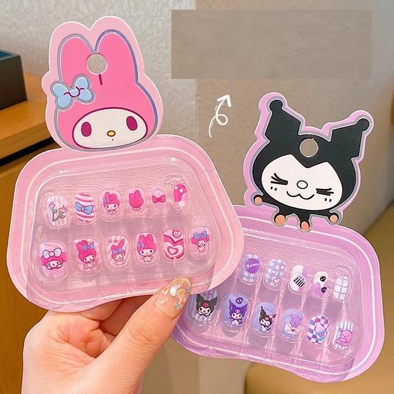 Promo SET KUKU PALSU SANRIO 2 MOTIF UNTUK ANAK CEWEK FAKE NAIL ART KARAKTER