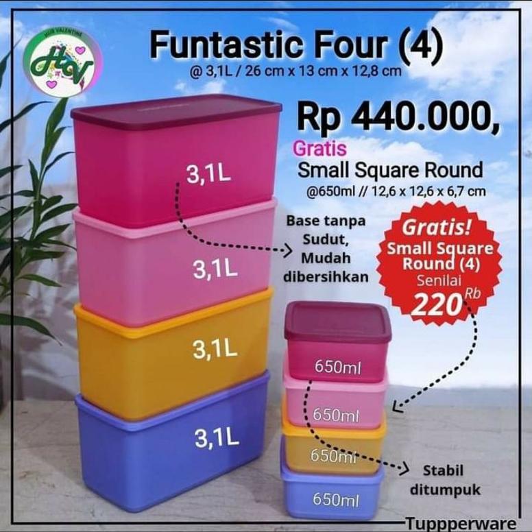 Promo Funtastic four 3,1L wadah tupperware