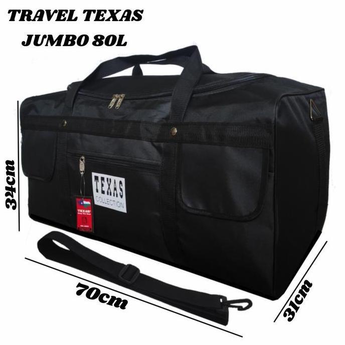 NEW TAS TRAVEL SUPER JUMBO POLO.D TEXAS 80L MUDIK KANVAS ORI