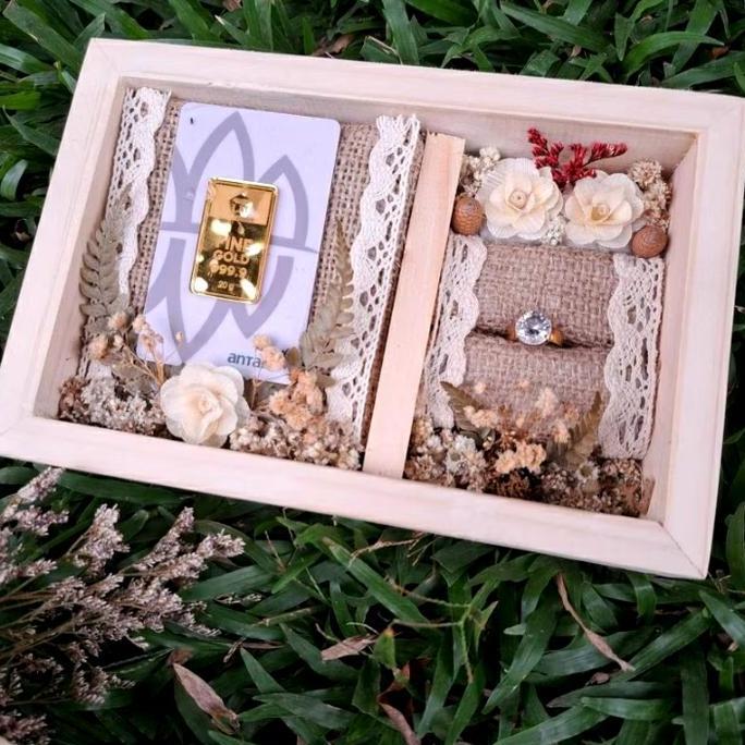 Kotak seserahan 2in1 / Kotak perhiasan rustic TP