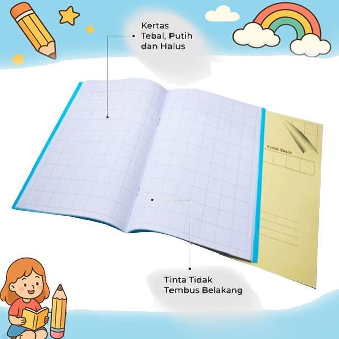 Renggastore0 - 5/10/14Mm Kotak]Grid Notebook Buku Tulis Kotak Murid Sd Buku Catatan Sisiwa Note Book