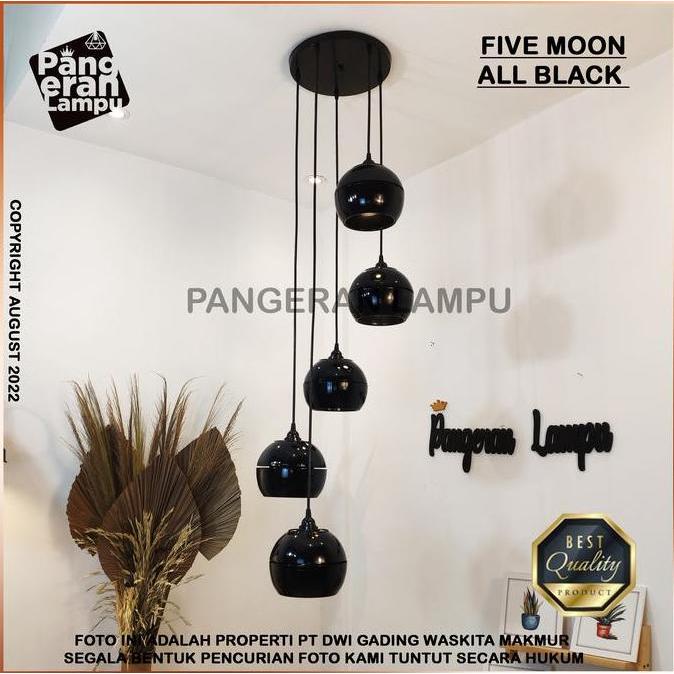 NEW Lampu Gantung / Lampu Hias / lampu Void 1 Set MOON ISI 5 Black