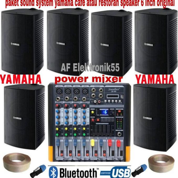 Paket Sound System Yamaha 6 Unit Speaker Yamaha + Power Mixer Original