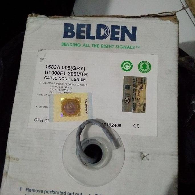 kabel lan belden cat 5e original / asli 1 box (dus)