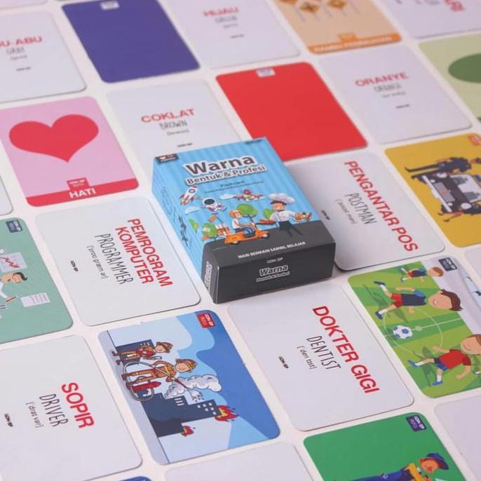 Flash Card Warna, Bentuk Dan Profesi